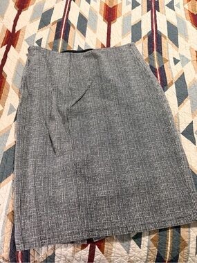 Liverpool Black and White Tweed Zip-Top Skirt